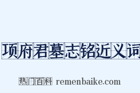 项府君墓志铭近义词是什么意思的图片